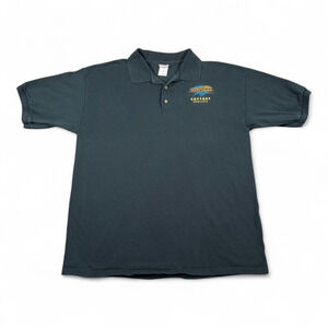 Vintage Caesars Indiana Polo Shirt Adult LARGE Black Casino Riverboat Gildan Y2K